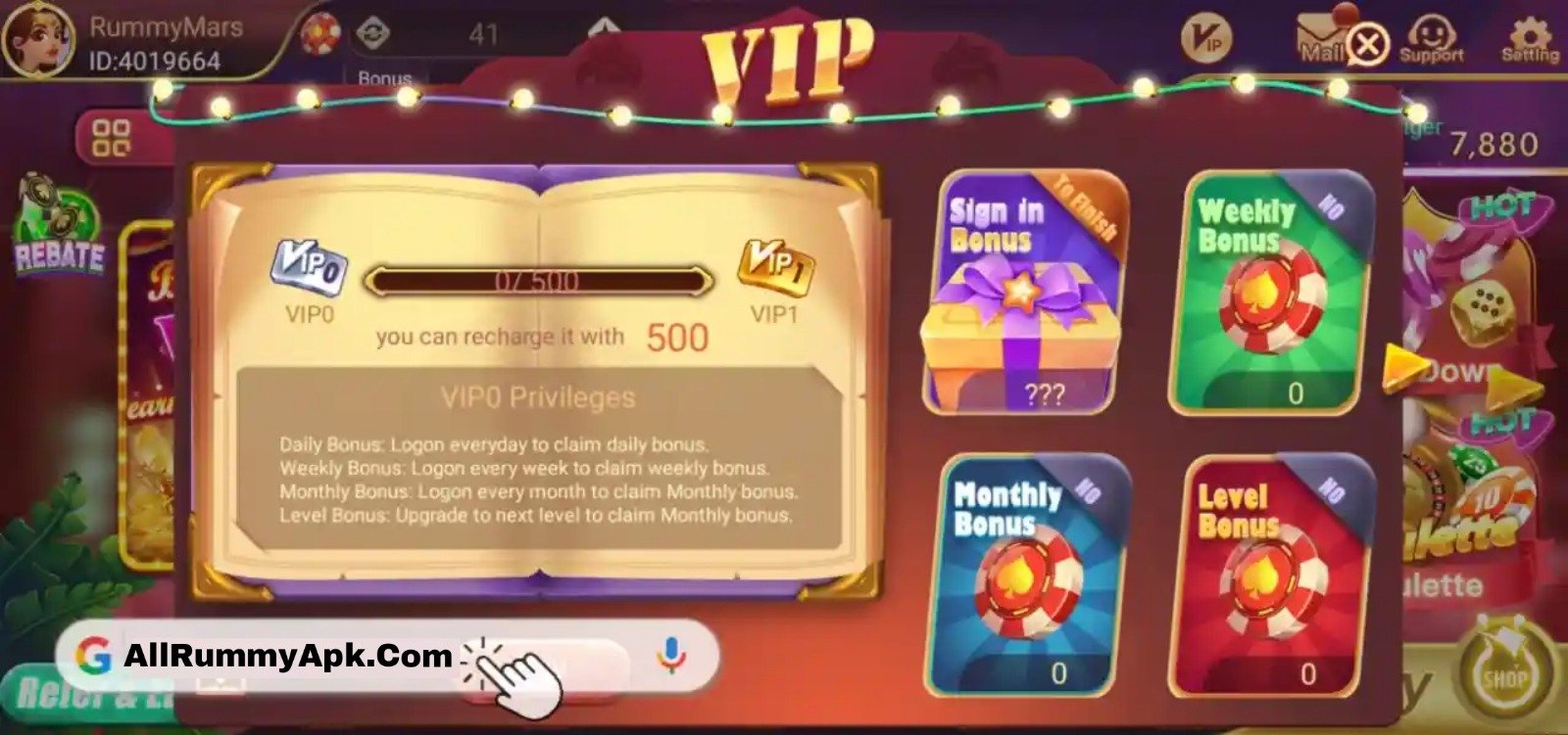 Palms Rummy VIP Features